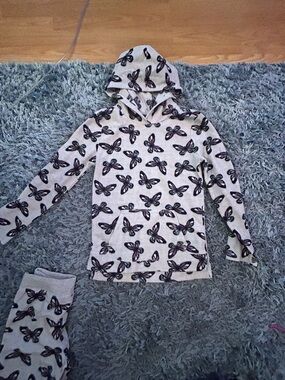 George Girls Light Multi Color Butterfly Hoodie Pajamas